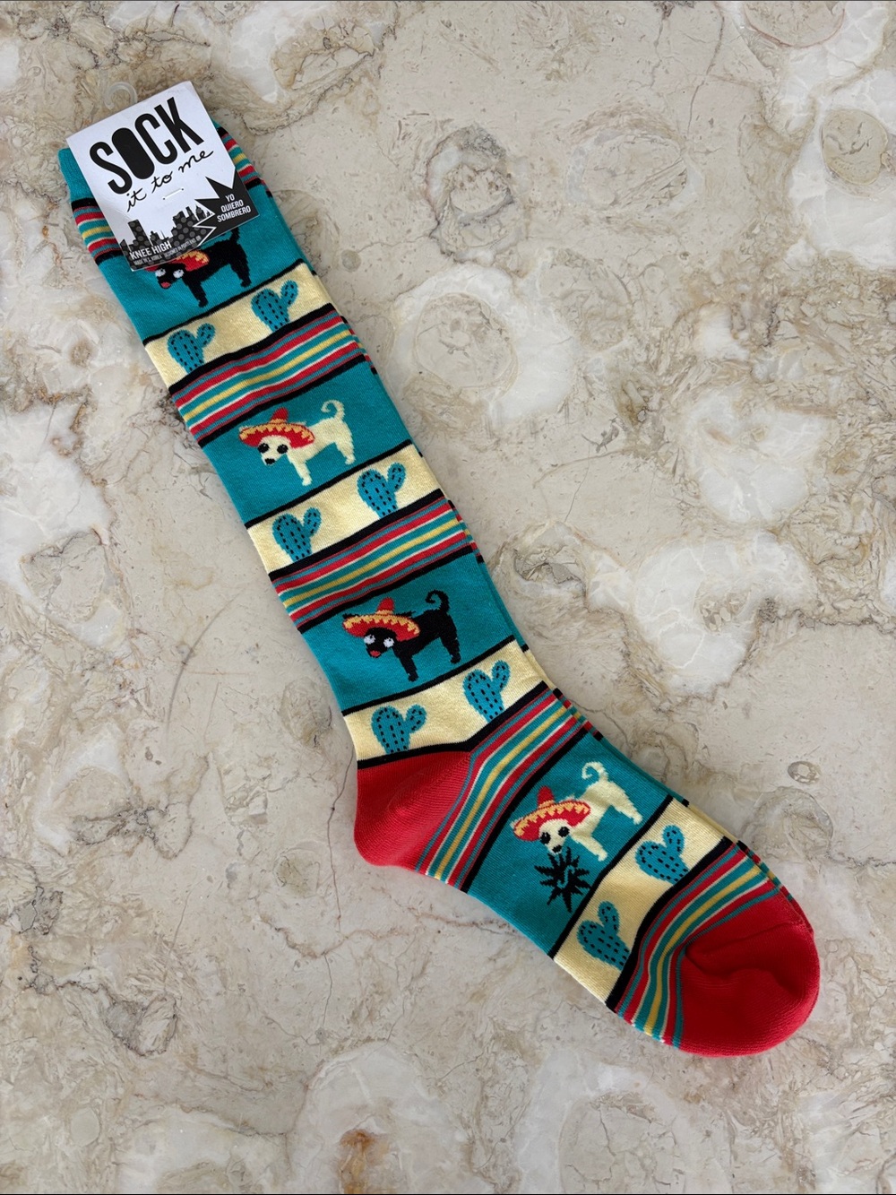 Sock It To Me “Yo Quiero Sombrero” Dog Knee High Socks – NEW